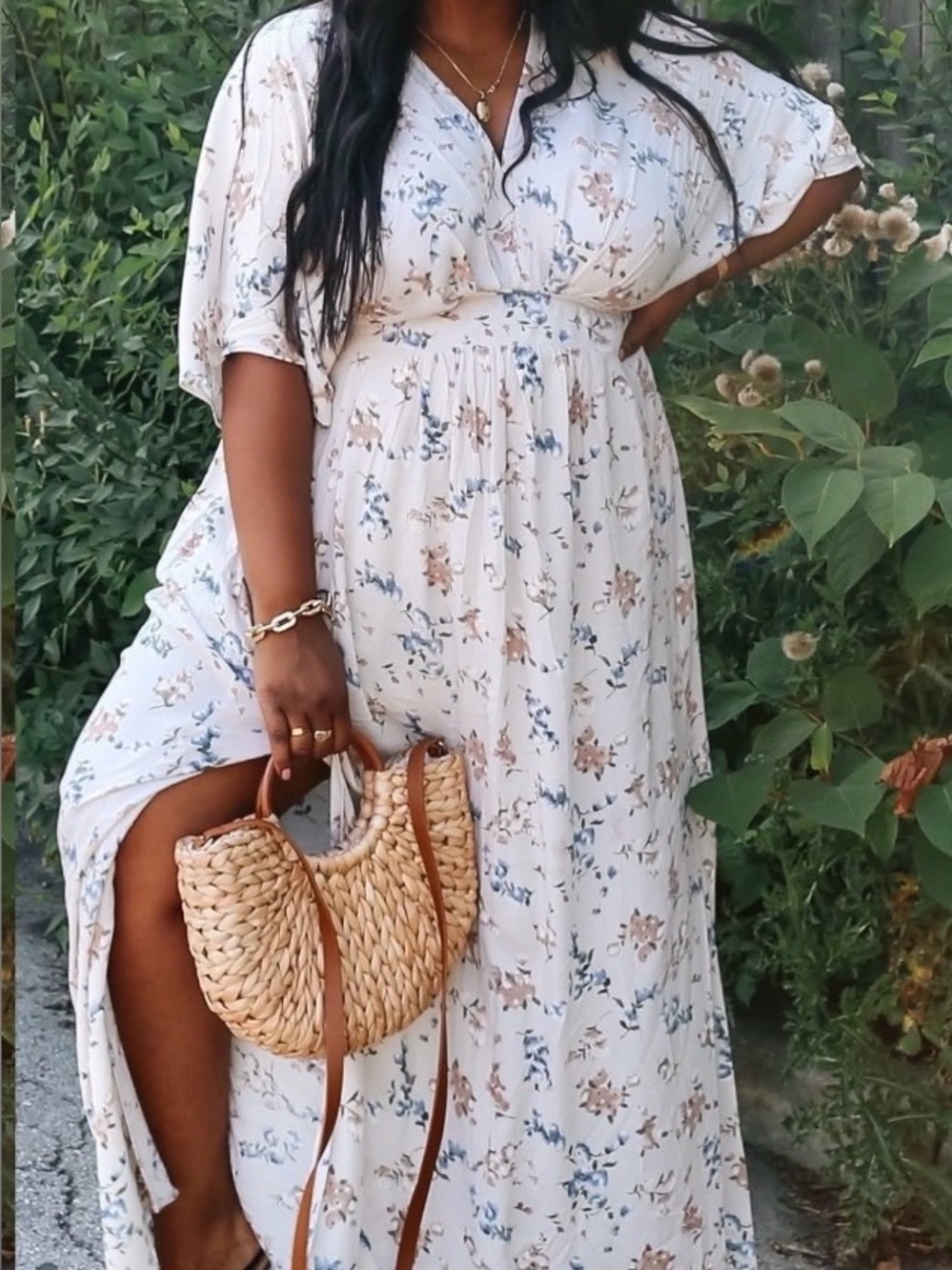 Floral V-Neck Maxi Dress